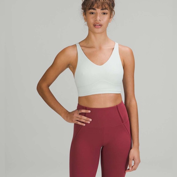 Lululemon In Alignment Longline Bra Light Support, B/C Cup Ocean Air - Picture 1 of 7
